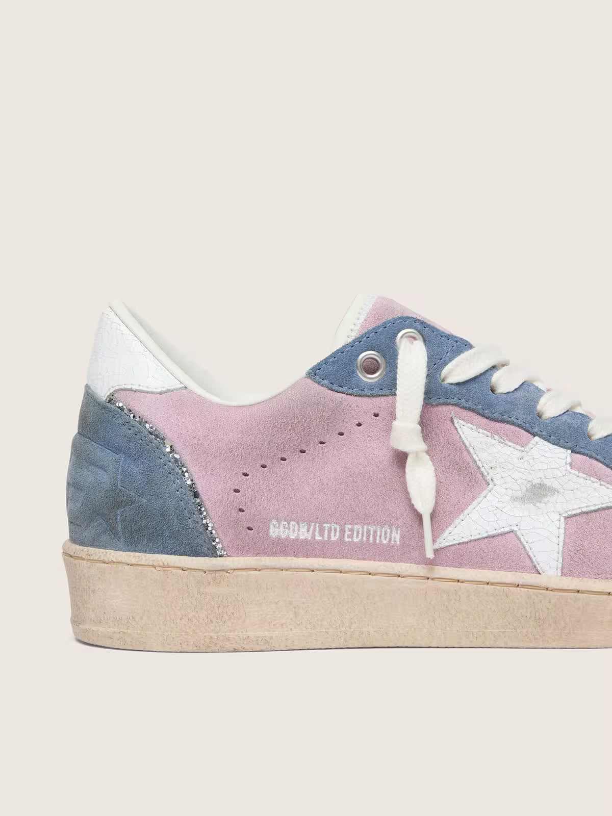 Golden Goose Ball Star LTD in lilac suede with white star