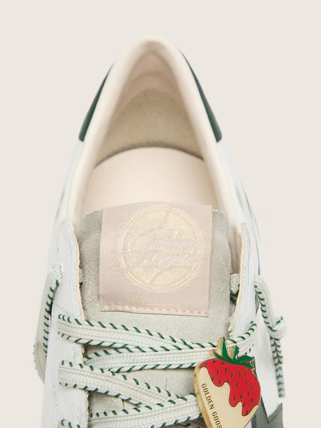 Golden Goose Ball Star LTD in white leather with green star and Skins
