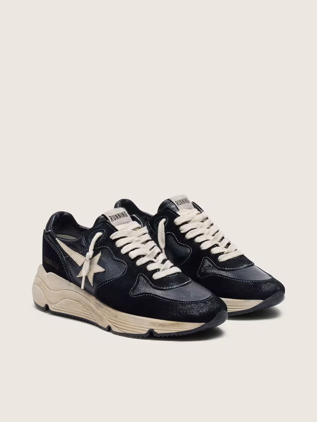 Golden Goose Running Sole in black nappa and suede