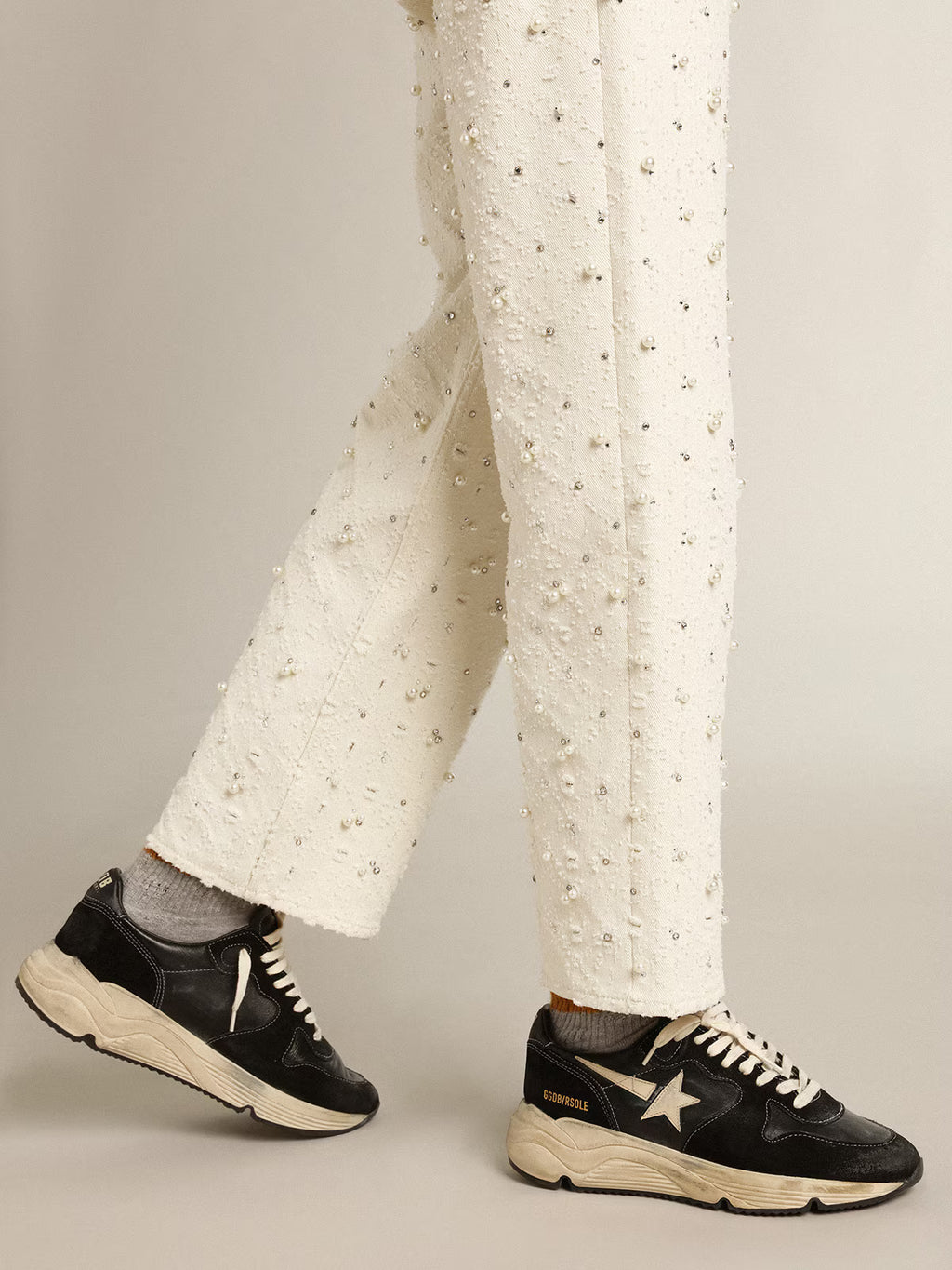 Golden Goose Running Sole in black nappa and suede