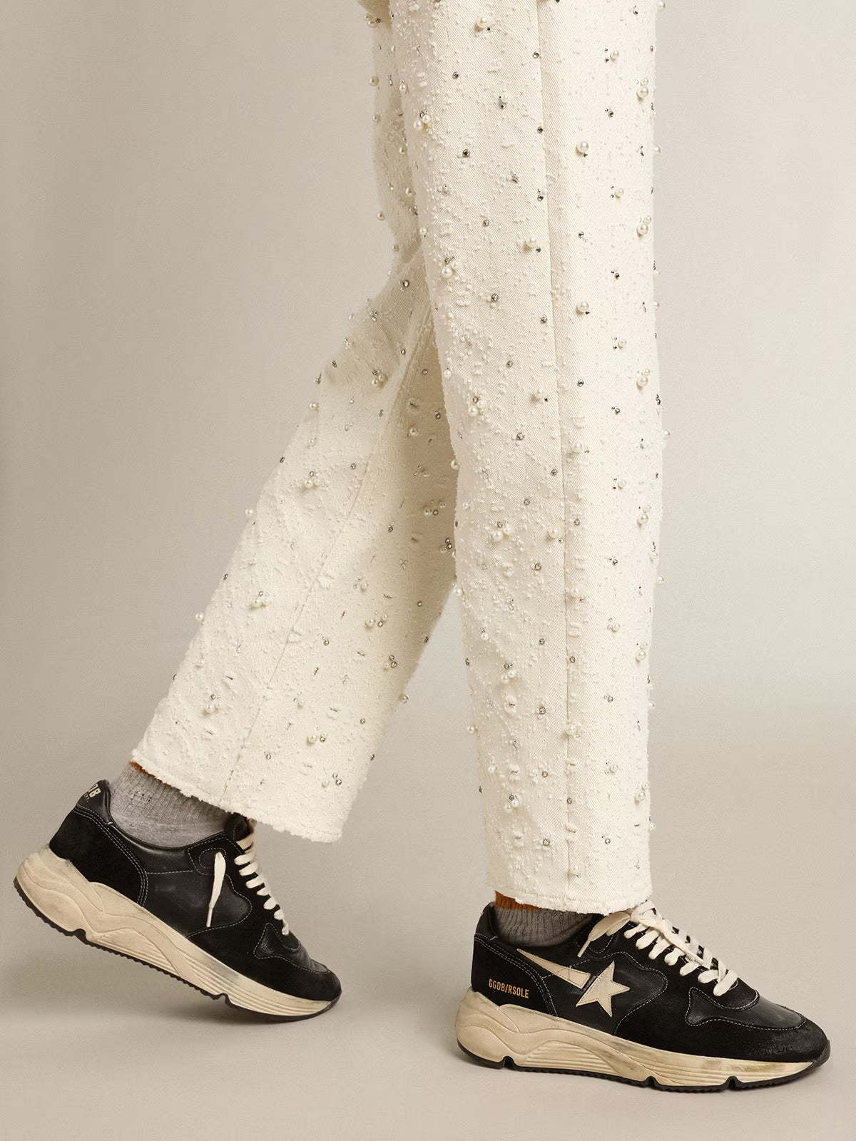 Golden Goose Running Sole in black nappa and suede