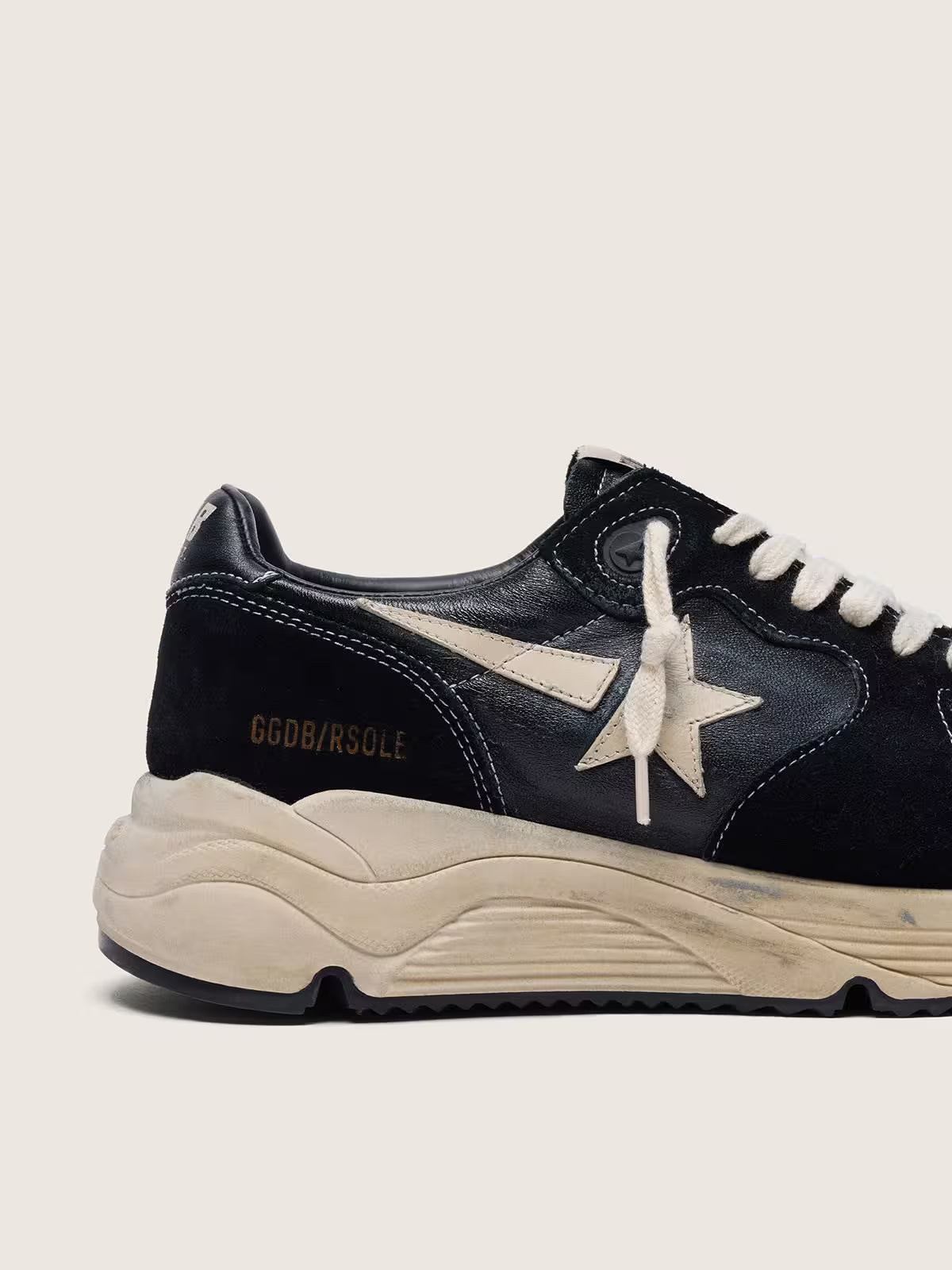 Golden Goose Running Sole in black nappa and suede