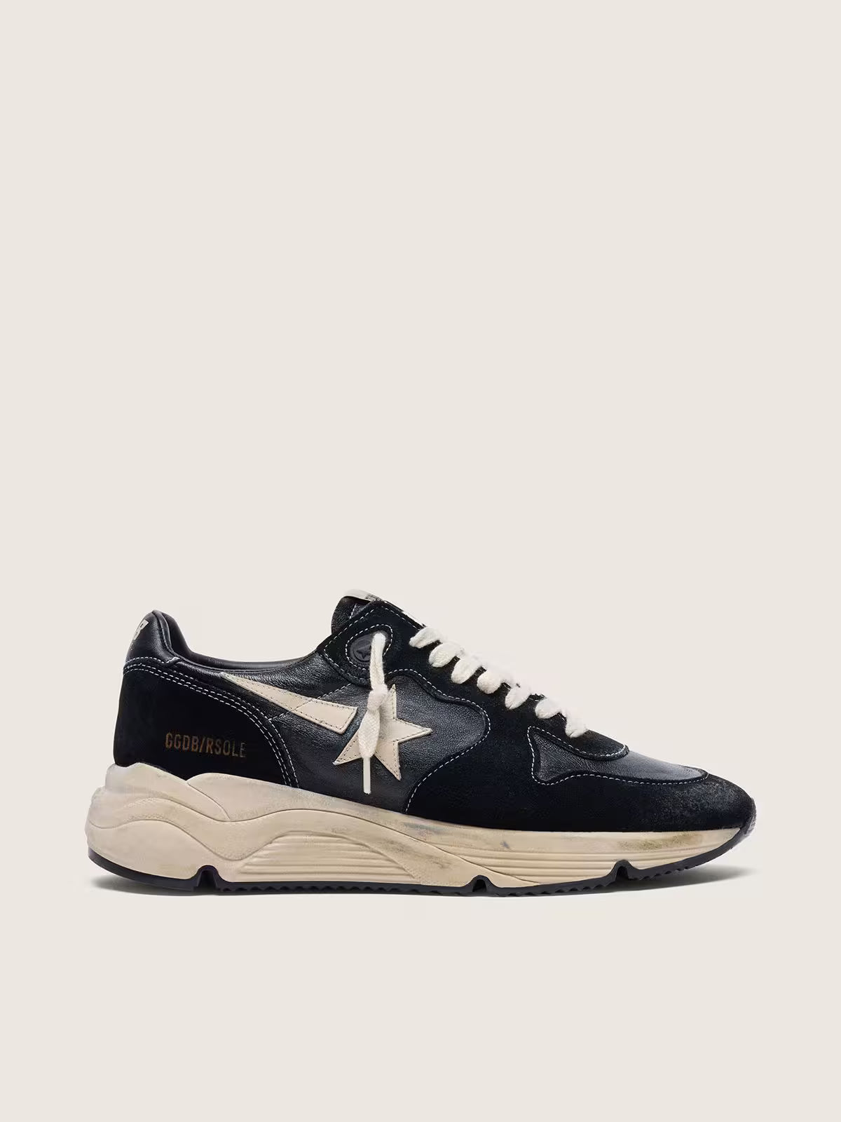 Golden Goose Running Sole in black nappa and suede