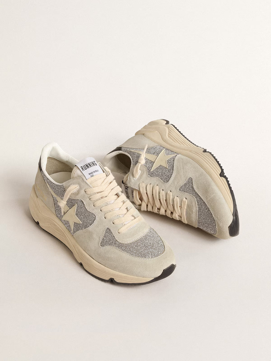 Golden Goose Running Sole embellished with Swarovski crystals and ivory star