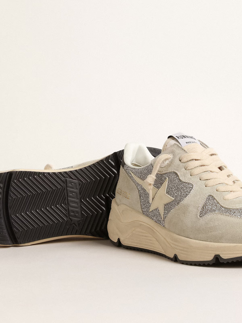 Golden Goose Running Sole embellished with Swarovski crystals and ivory star