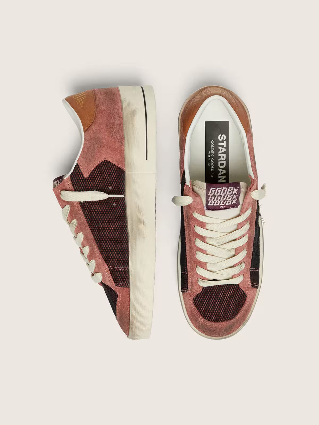 Golden Goose Stardan in pink suede with beige star