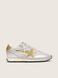 Golden Goose Marathon with silver ripstop nylon upper and gold star