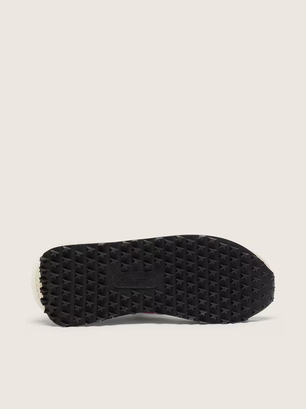 Golden Goose Marathon in pink nylon and beige suede with black printed star