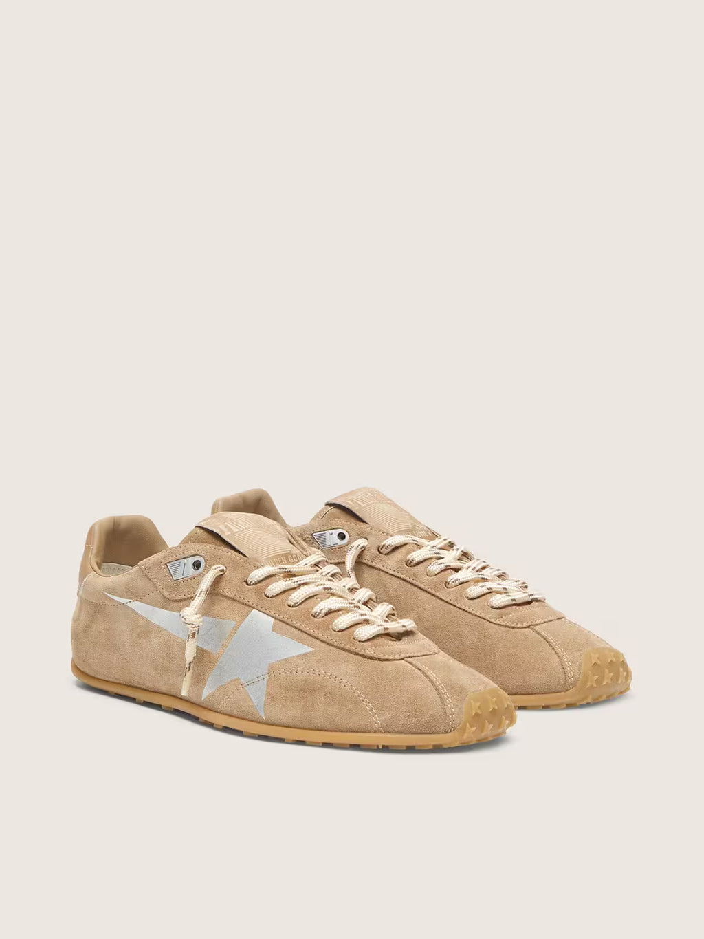 Golden Goose Marathon Speed with tobacco suede upper and silver star