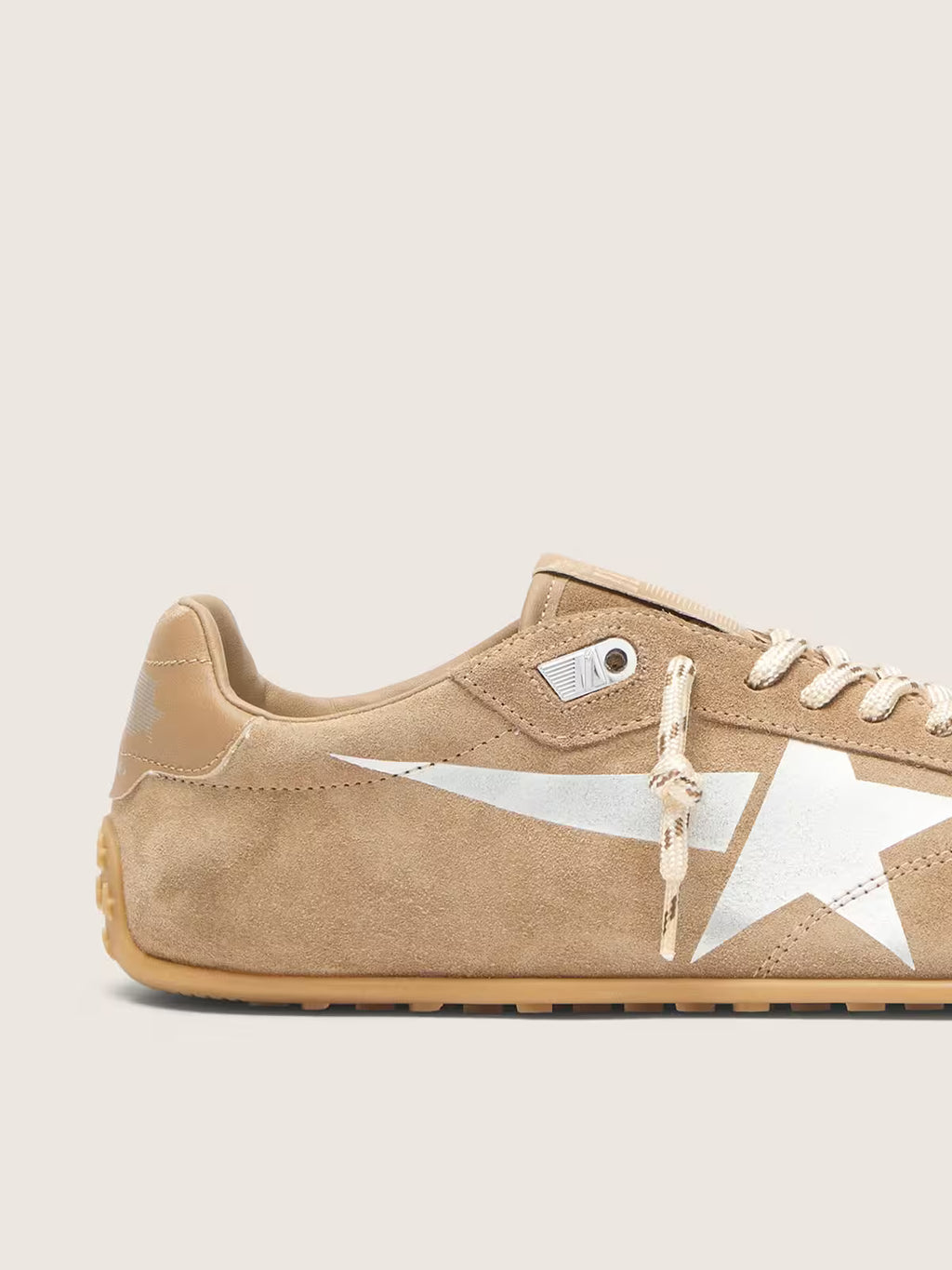 Golden Goose Marathon Speed with tobacco suede upper and silver star
