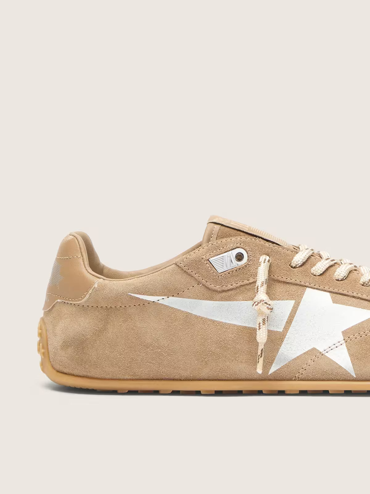 Golden Goose Marathon Speed with tobacco suede upper and silver star