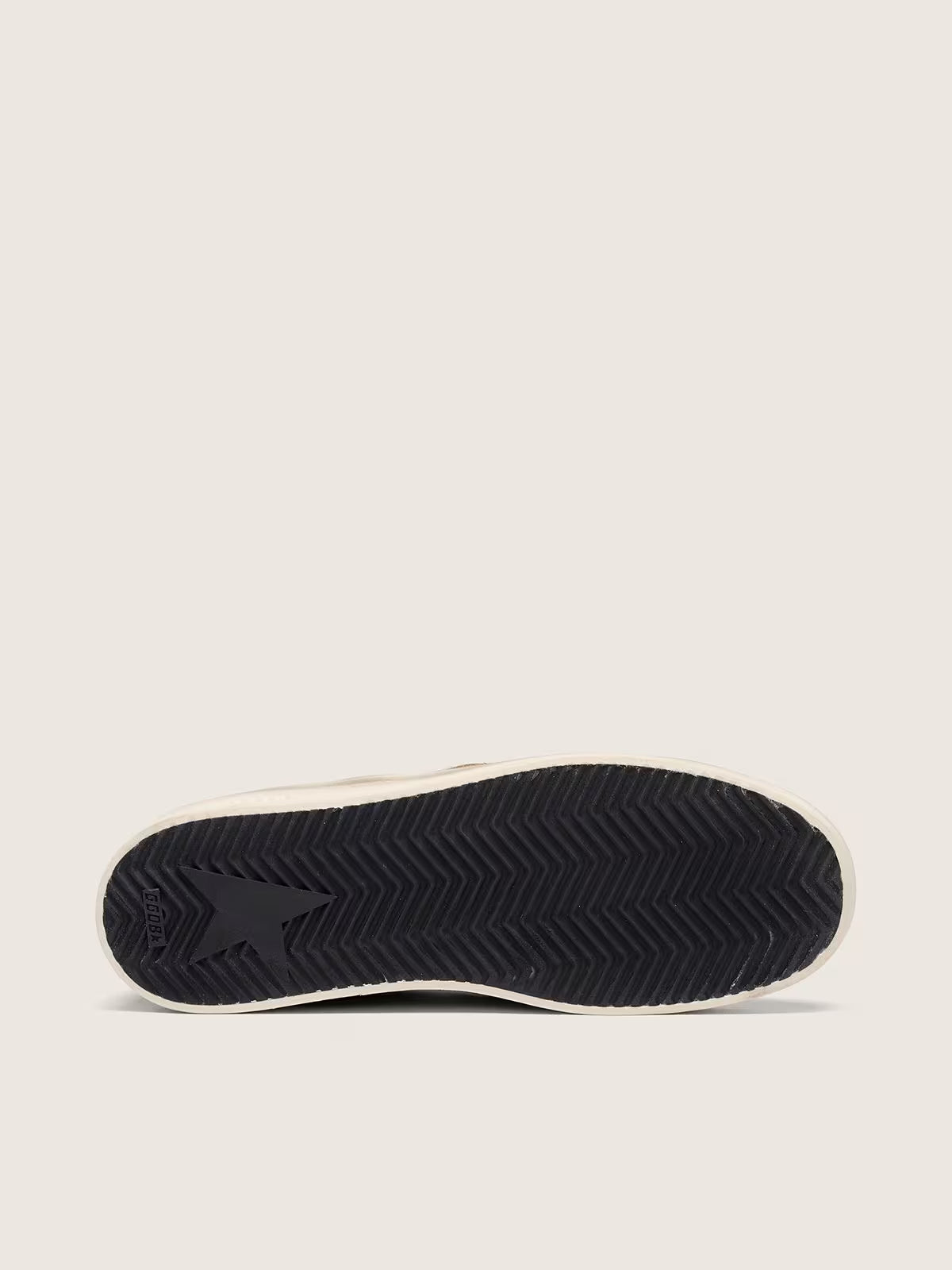 Golden Goose Stardan in sage-green suede with metallic silver star