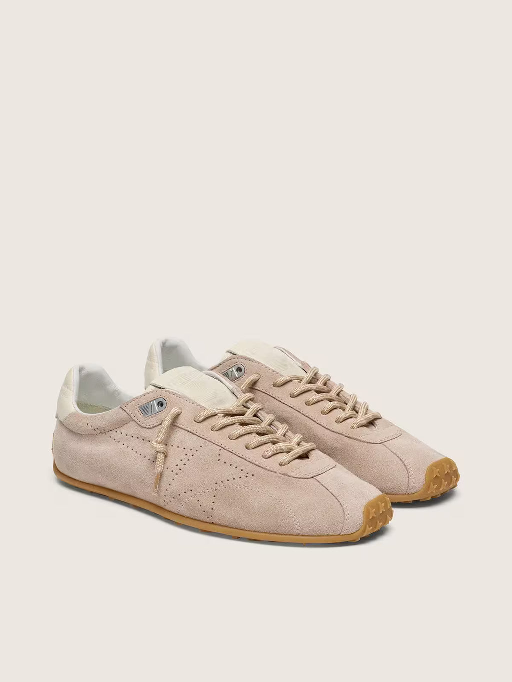 Golden Goose Marathon Speed in pink suede with perforated star and white leather heel tab