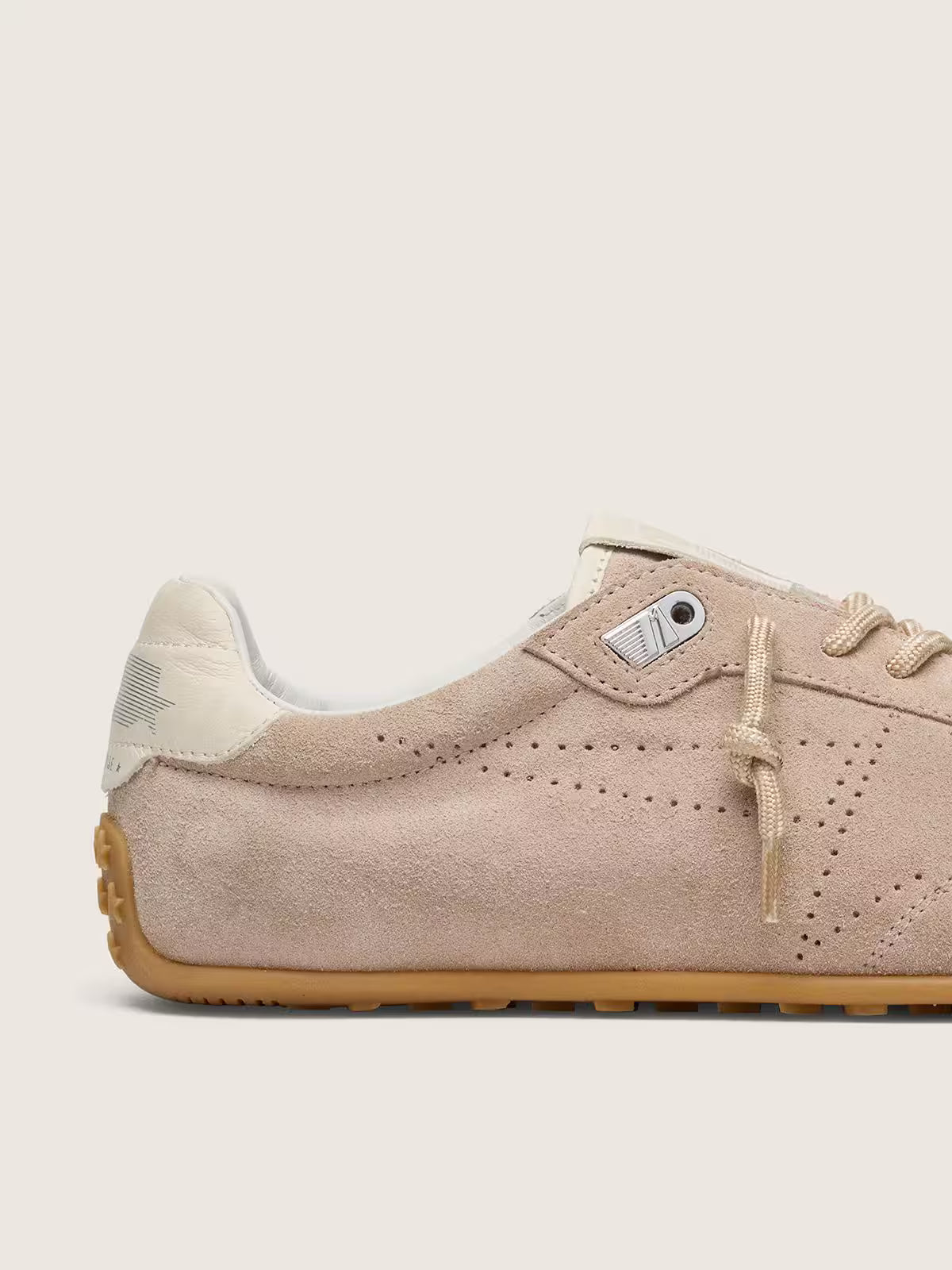 Golden Goose Marathon Speed in pink suede with perforated star and white leather heel tab