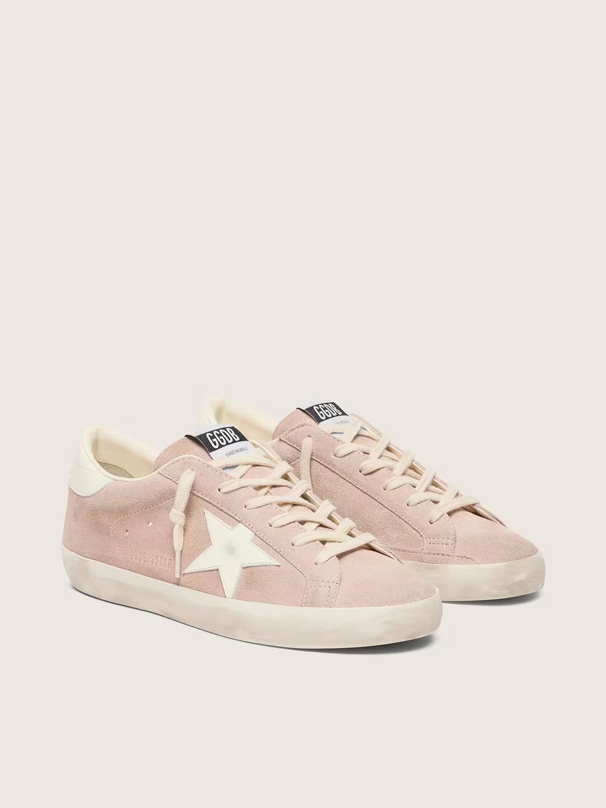 Golden Goose Super-Star in powder-pink suede with white star