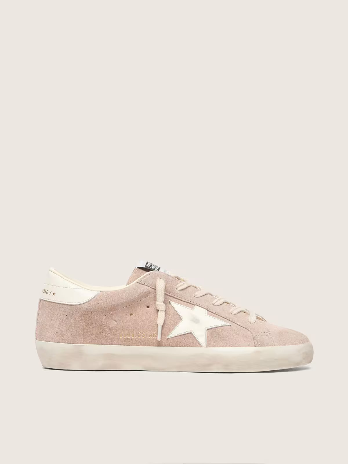 Golden Goose Super-Star in powder-pink suede with white star