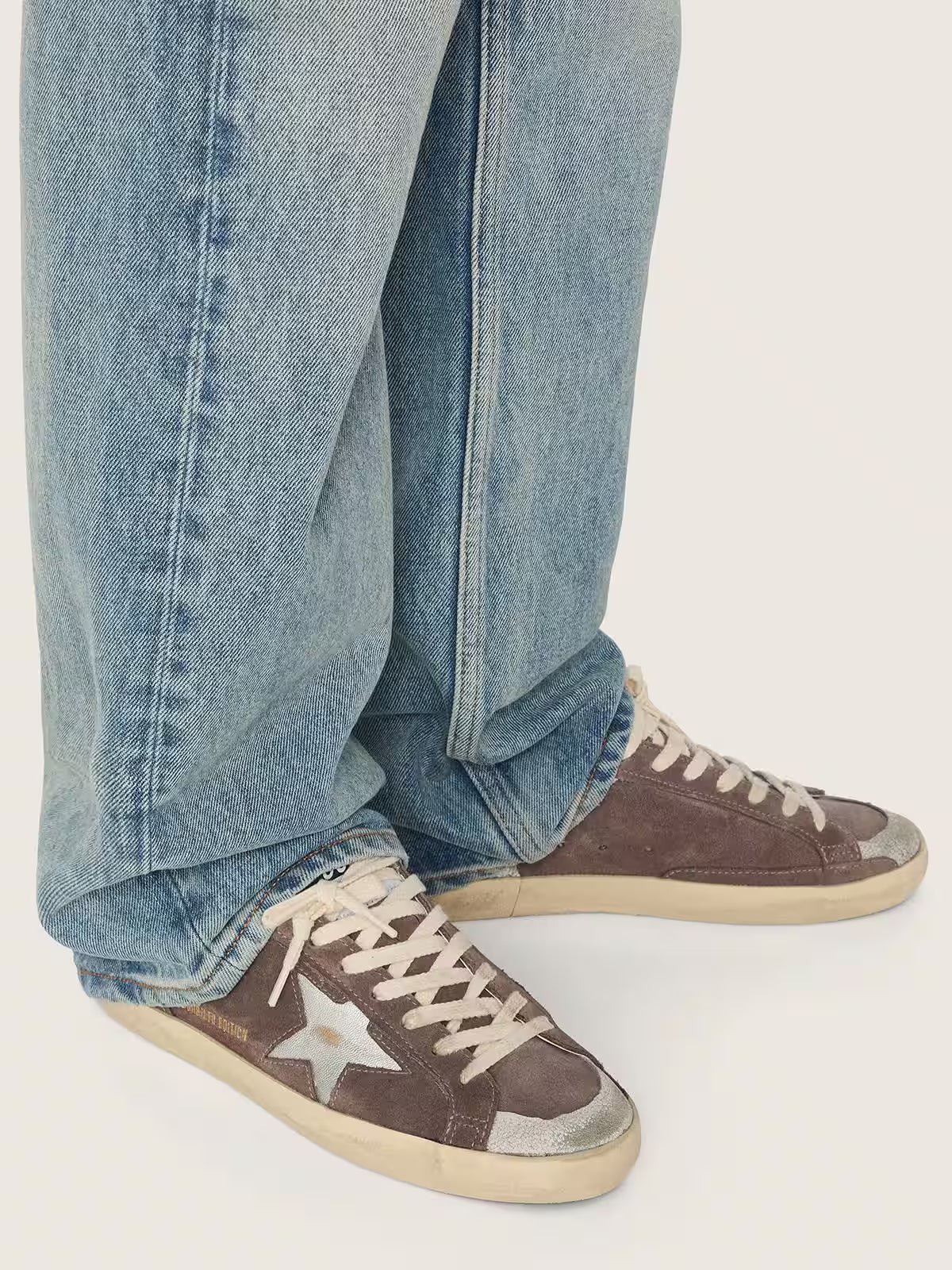 Golden Goose Super-Star LTD in lavender suede with silver star