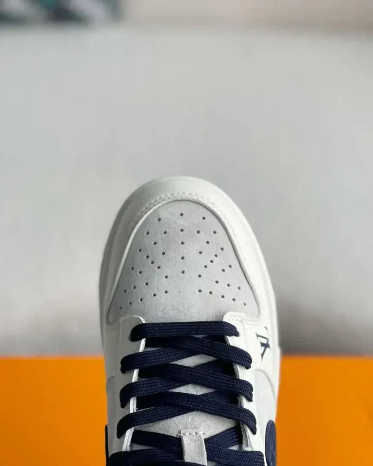 Louis Vuitton x Nike Air Jordan 1 Low 'Deep Blue' (Dunk Low Custom)