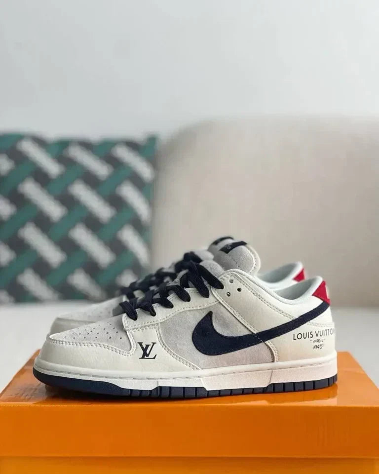 Louis Vuitton x Nike Air Jordan 1 Low 'Deep Blue' (Dunk Low Custom)
