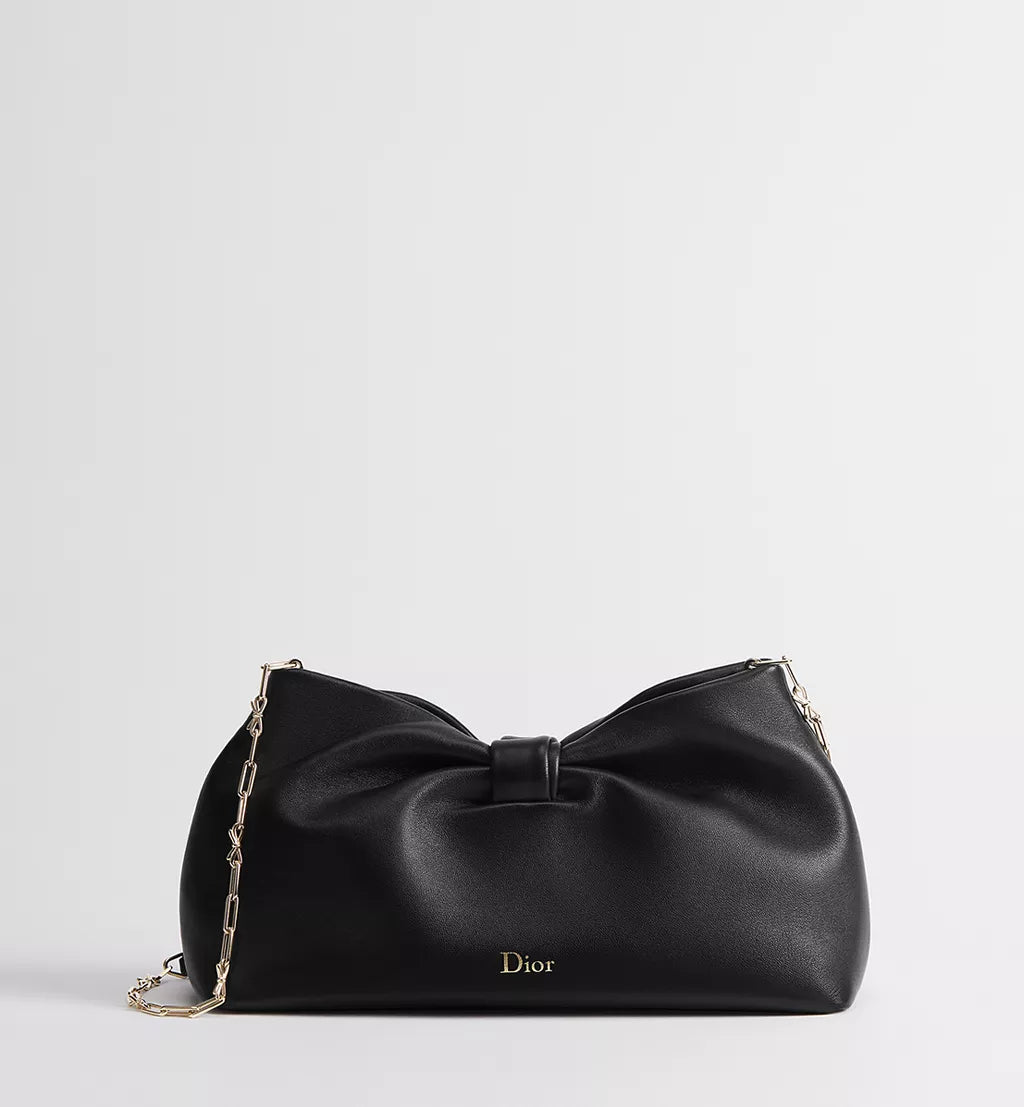 Medium Dior Bow Bag Black Lambskin