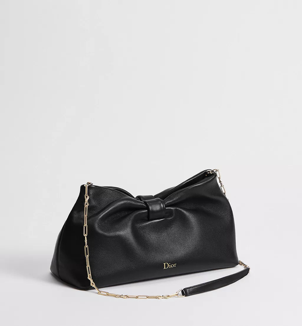 Medium Dior Bow Bag Black Lambskin