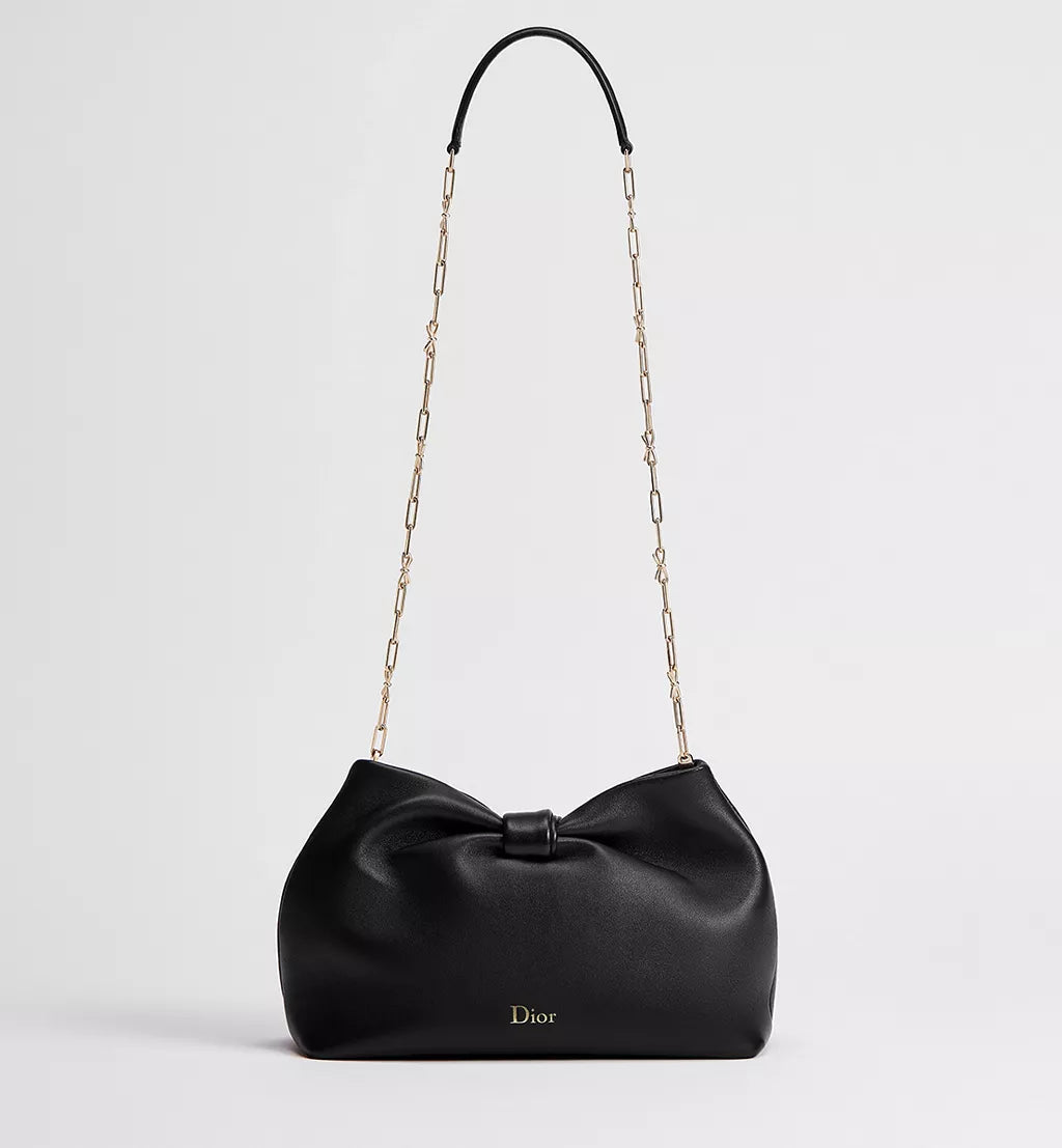 Medium Dior Bow Bag Black Lambskin