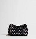 Small Dior Bow Bag Black and White PolkaDior Sequin-Embroidered Satin
