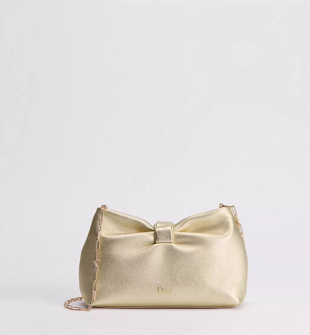 Dior Or Small Dior Bow Bag Mekong Laminated Lambskin