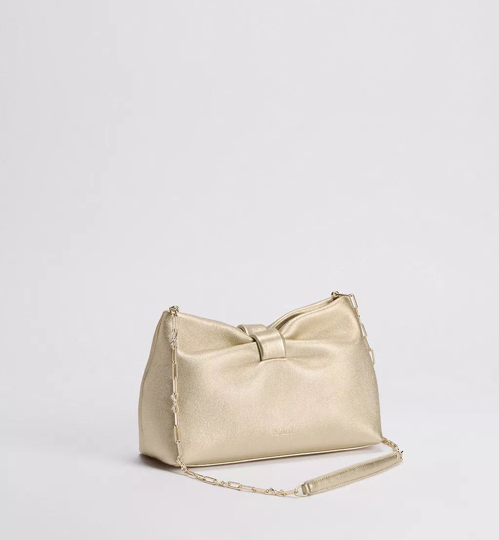 Dior Or Small Dior Bow Bag Mekong Laminated Lambskin