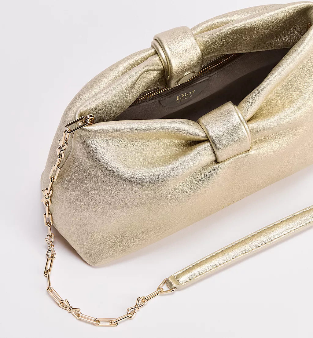 Dior Or Small Dior Bow Bag Mekong Laminated Lambskin