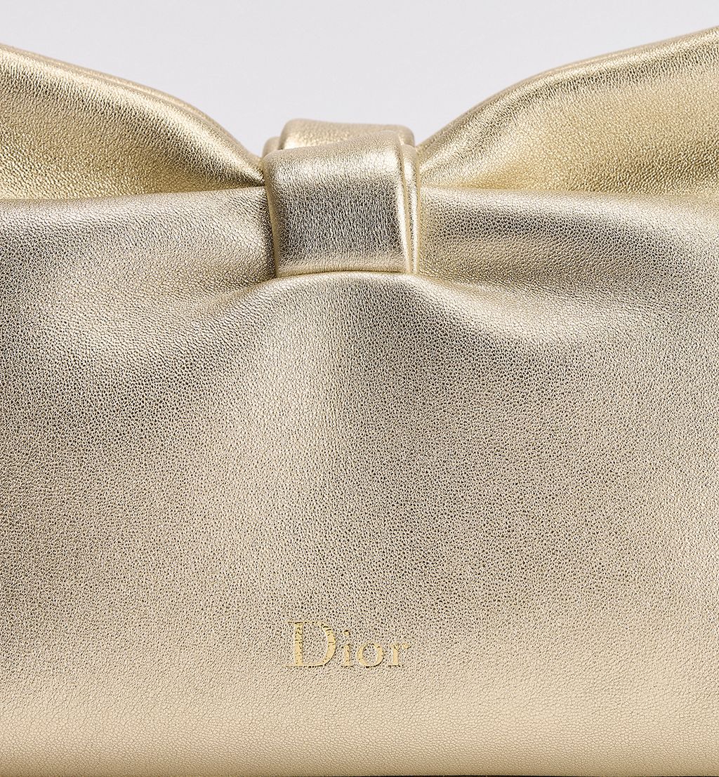 Dior Or Small Dior Bow Bag Mekong Laminated Lambskin