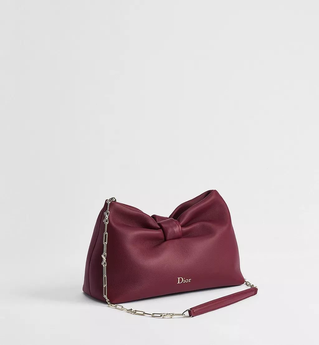 Small Dior Bow Bag Hermitage Red Lambskin