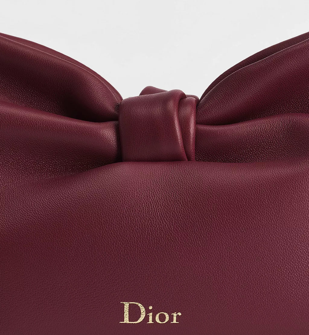 Small Dior Bow Bag Hermitage Red Lambskin