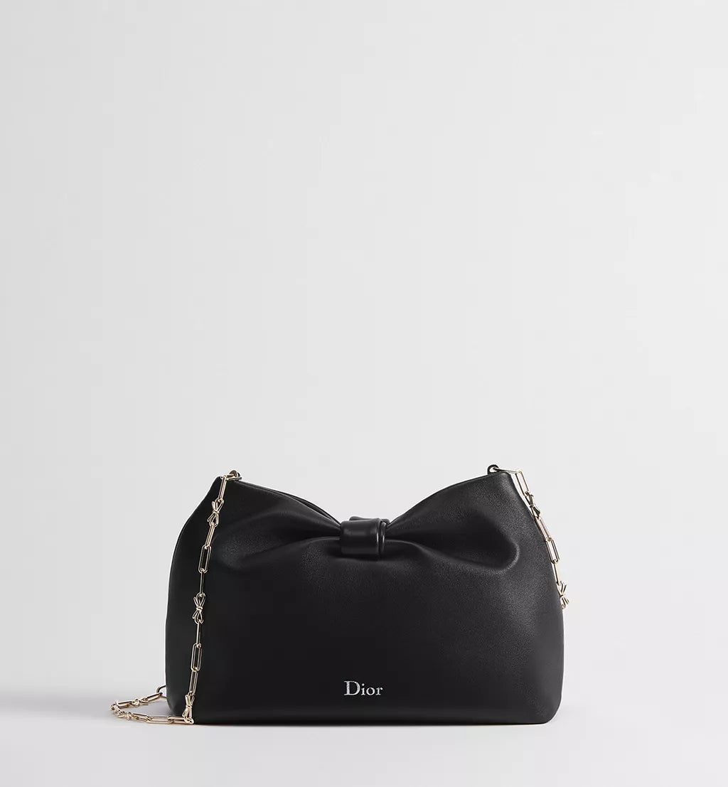 Small Dior Bow Bag Black Lambskin