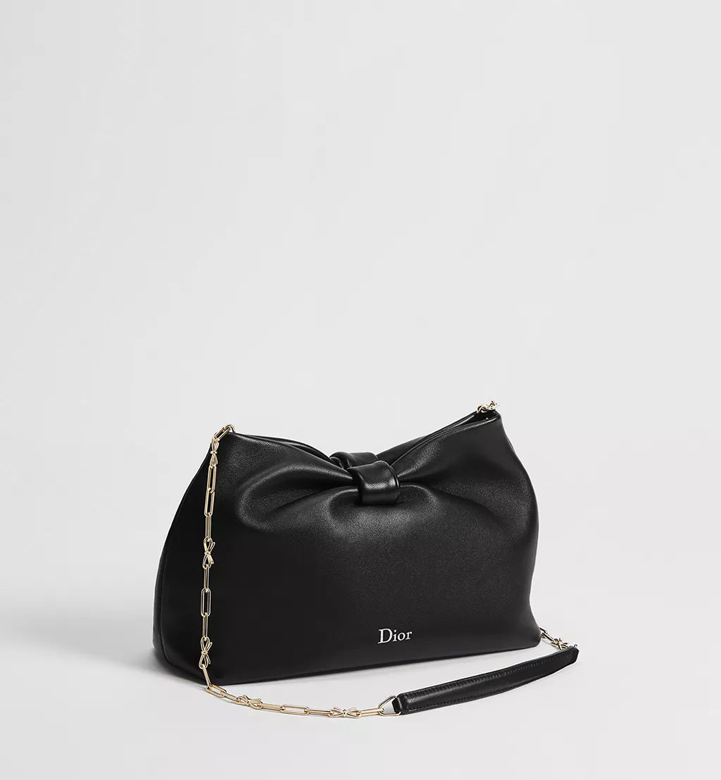 Small Dior Bow Bag Black Lambskin