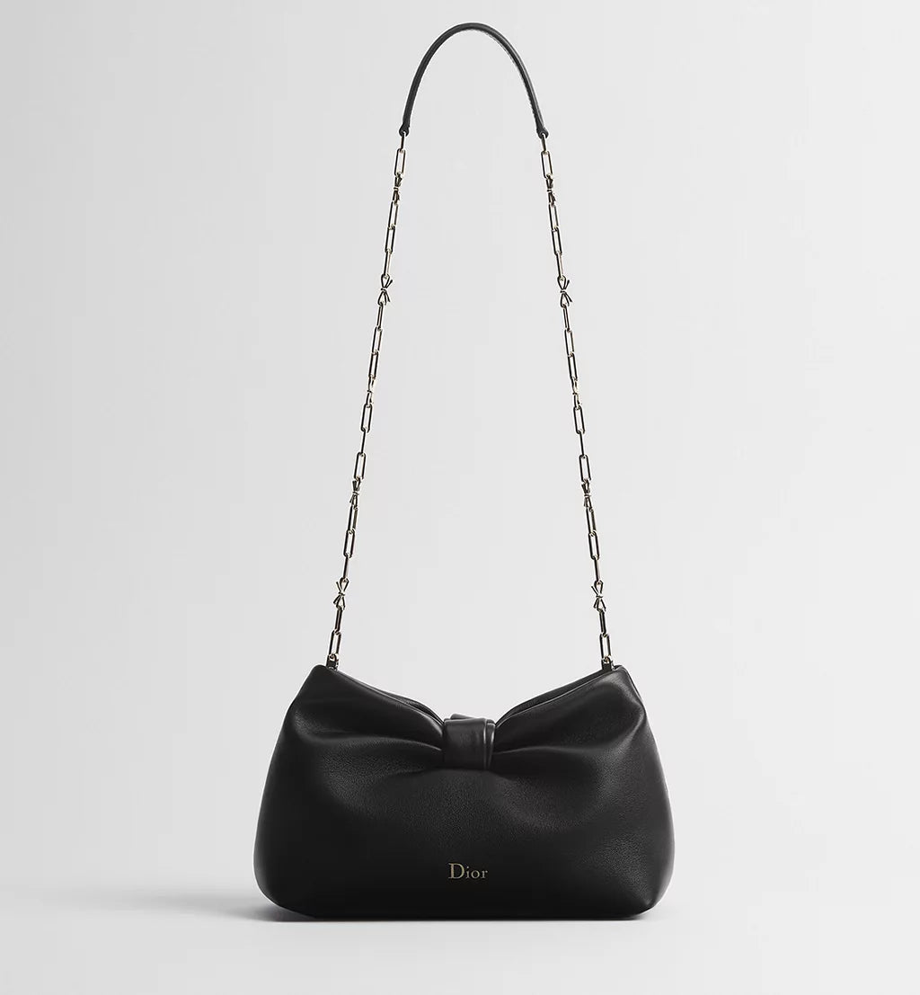 Small Dior Bow Bag Black Lambskin