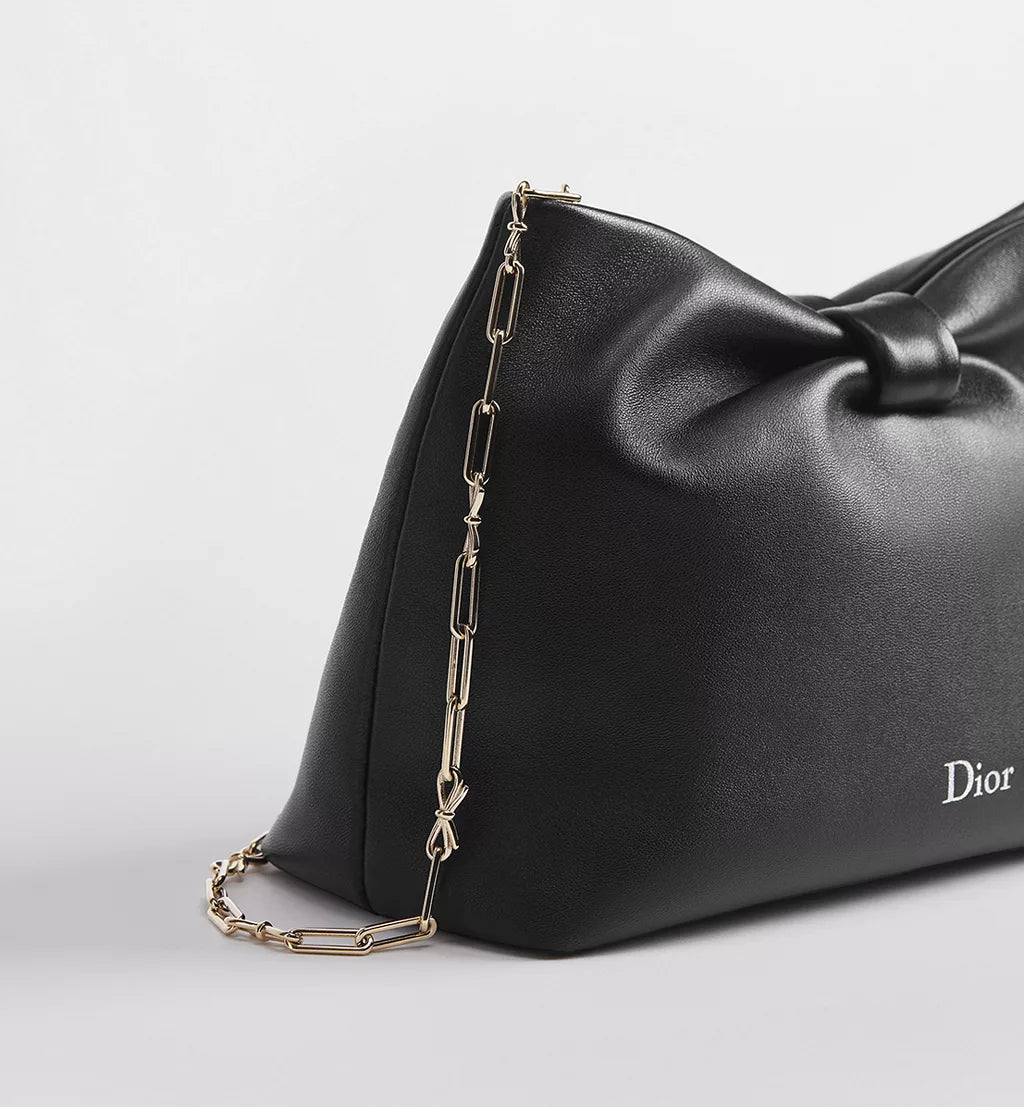Small Dior Bow Bag Black Lambskin