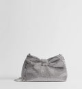 Small Dior Bow Bag Silver-Tone Goatskin and Strass