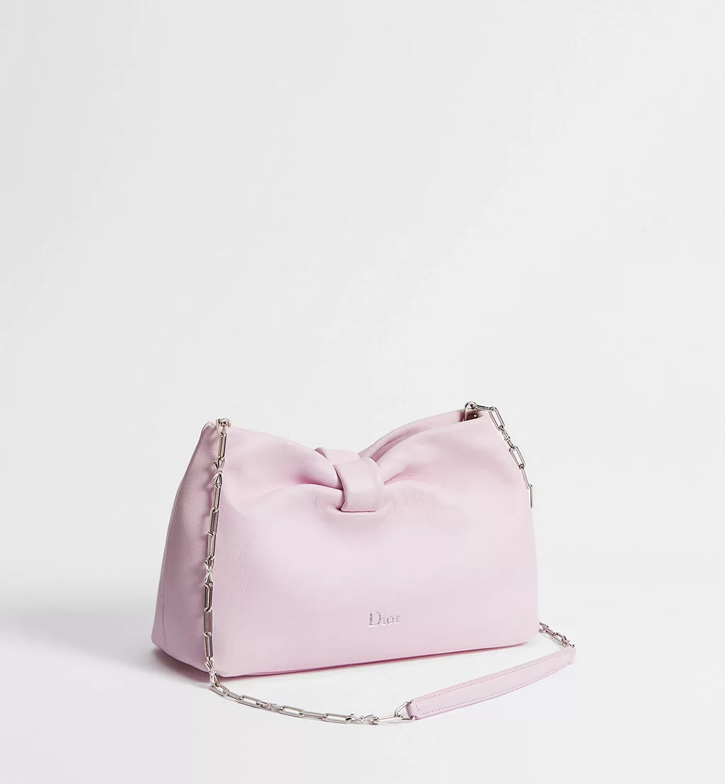 Small Dior Bow Bag Rose Songe lambskin