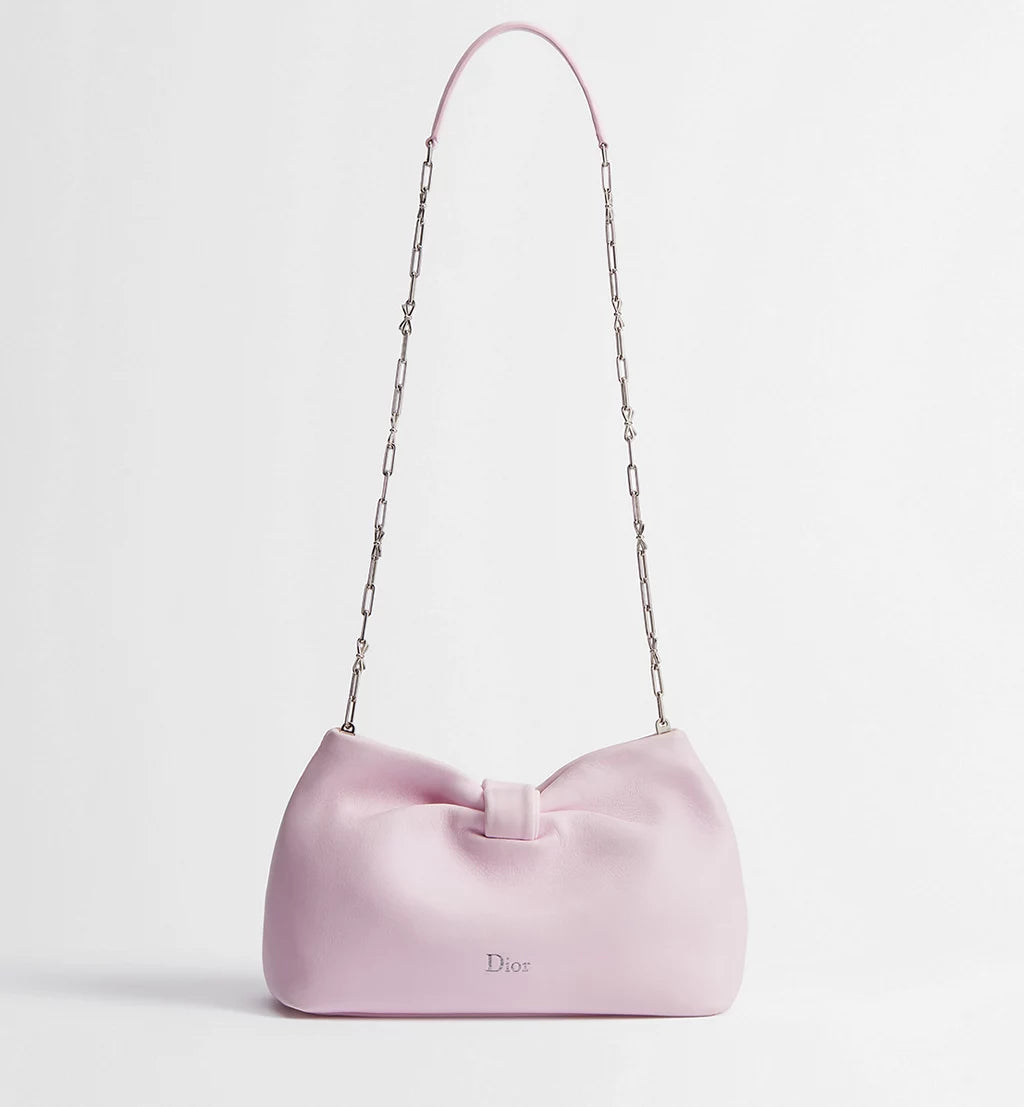 Small Dior Bow Bag Rose Songe lambskin