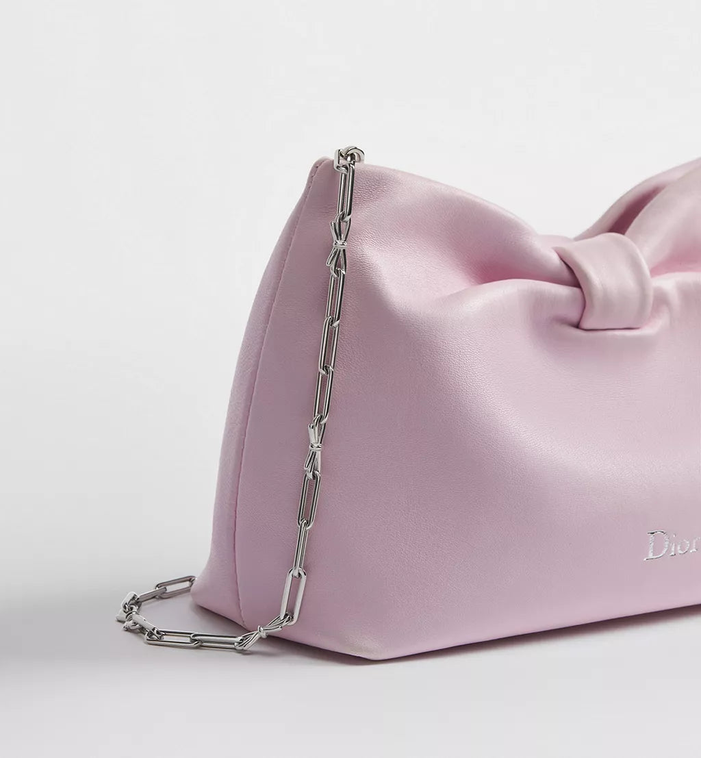 Small Dior Bow Bag Rose Songe lambskin