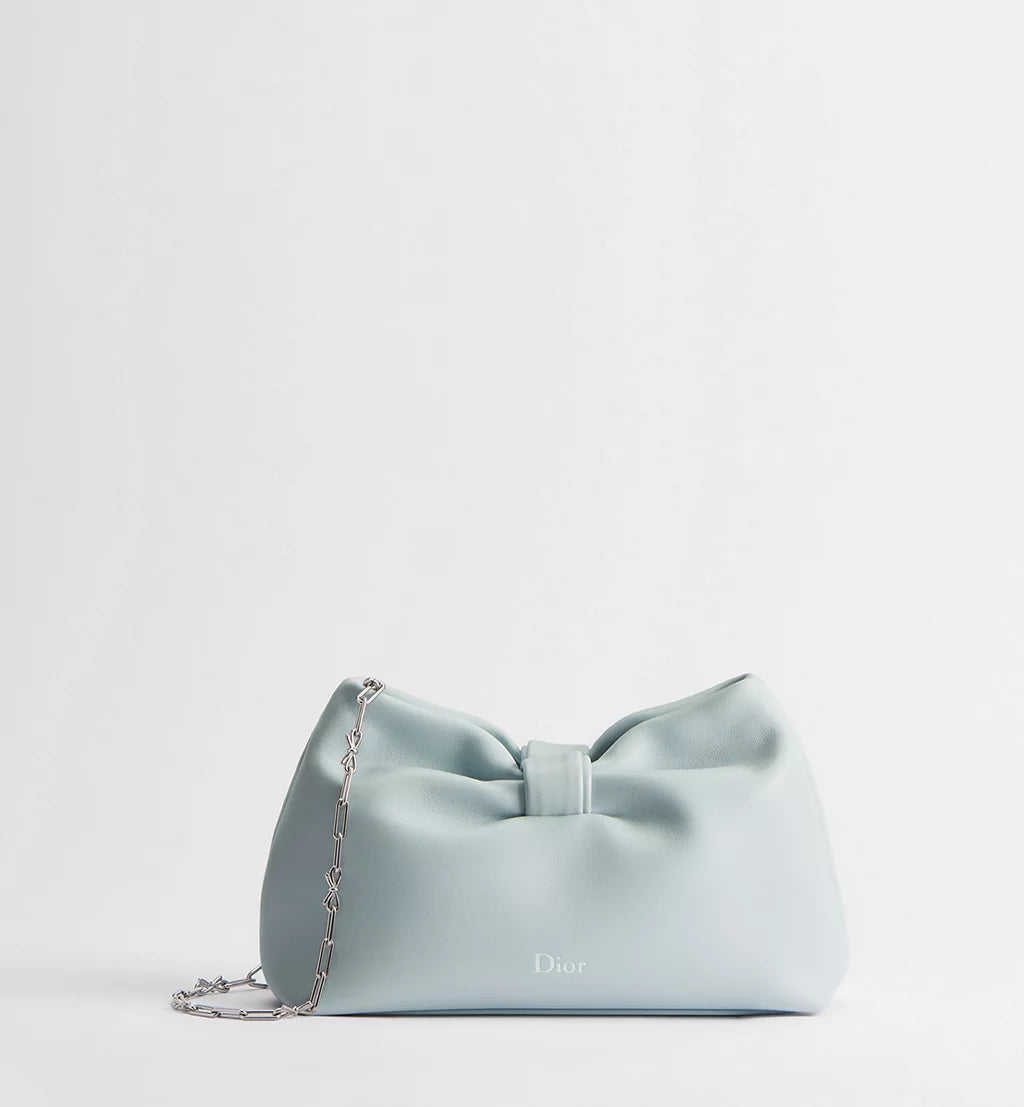 Small Dior Bow Bag Ice Blue Lambskin