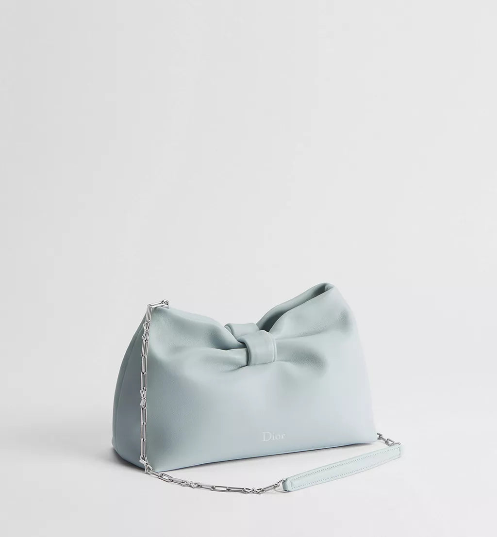 Small Dior Bow Bag Ice Blue Lambskin