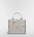 Small Dior Book Tote Gray Dior Oblique Embroidery and Calfskin