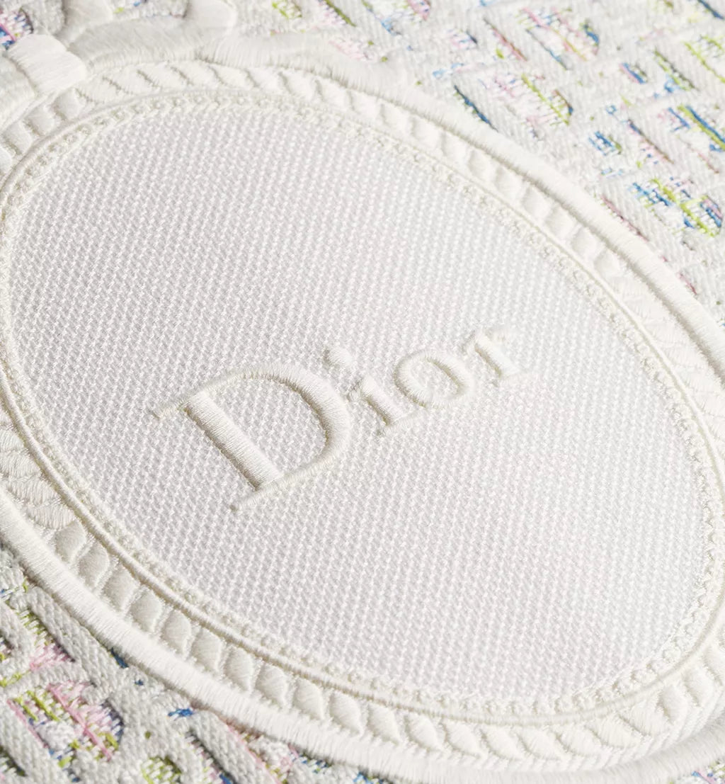 Medium Dior Book Tote with Strap Multicolor Dior Oblique Pastel Embroidery and White Dior