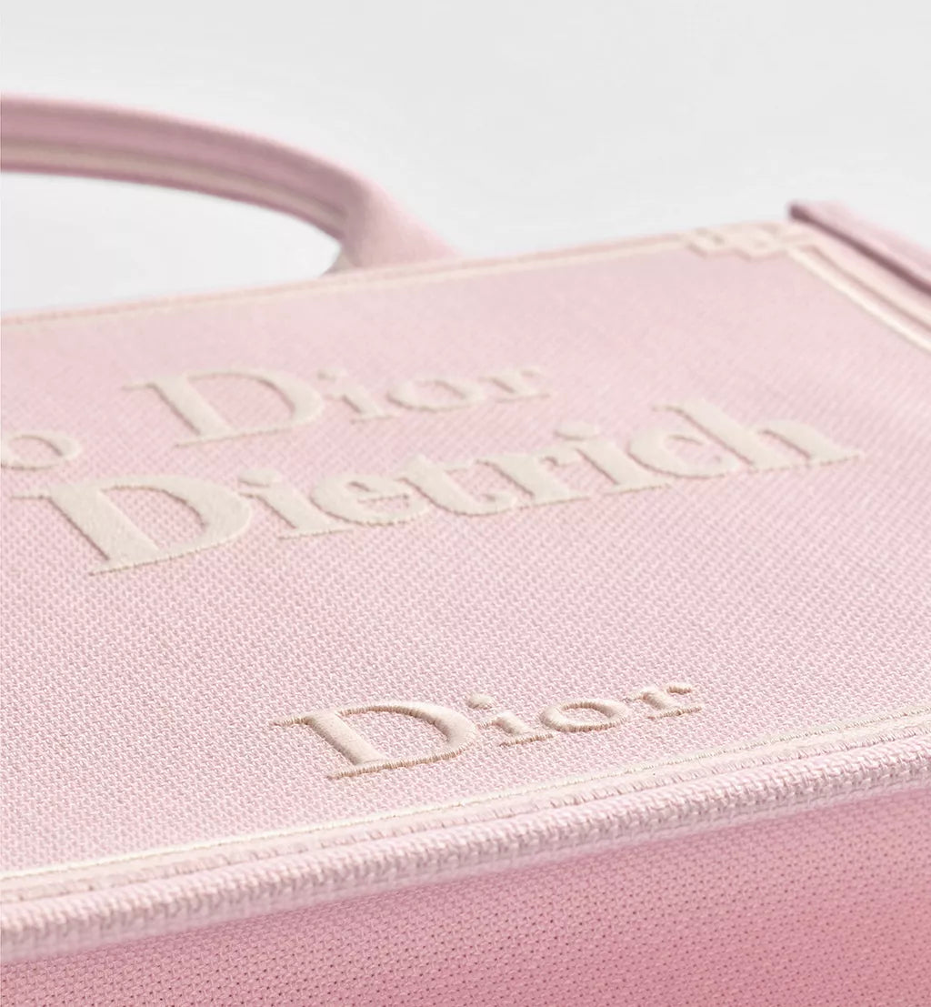 Medium Dior Book Tote with Strap Rose Tendre No Dior No Dietrich Embroidery