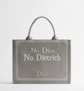 Medium Dior Book Tote with Strap Blue-Greige No Dior No Dietrich Embroidery