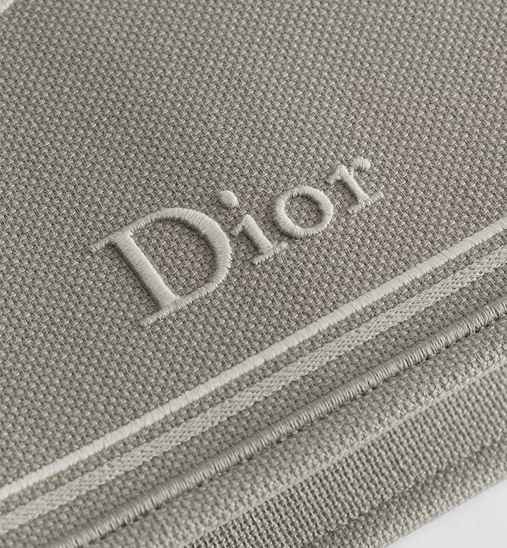 Medium Dior Book Tote with Strap Blue-Greige No Dior No Dietrich Embroidery