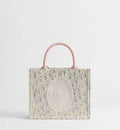 Small Dior Book Tote with Strap Multicolor Dior Oblique Pastel Embroidery and White Dior