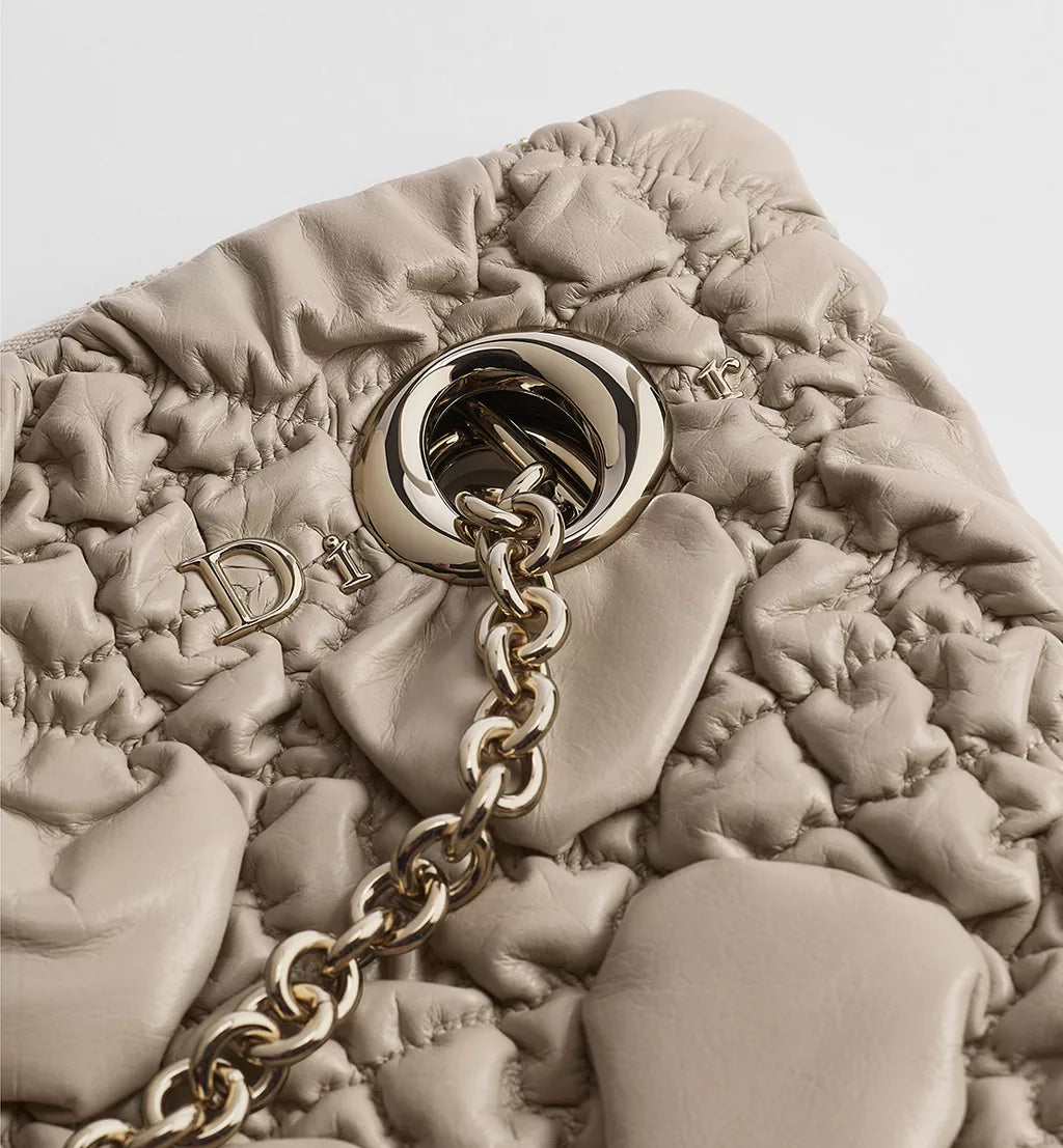 Medium Dior Milly-La-Forêt Bag Sand-Colored Puffy Macrocannage Calfskin